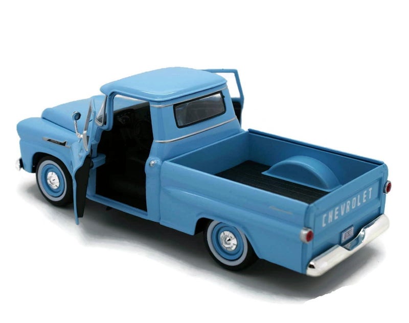Motor Max 1958 Chevy Apache Fleetside Pickup Truck, Light Blue - Motormax 79311 - 1/24 scale Diecast Model Toy Car, unisex-children - Image 3